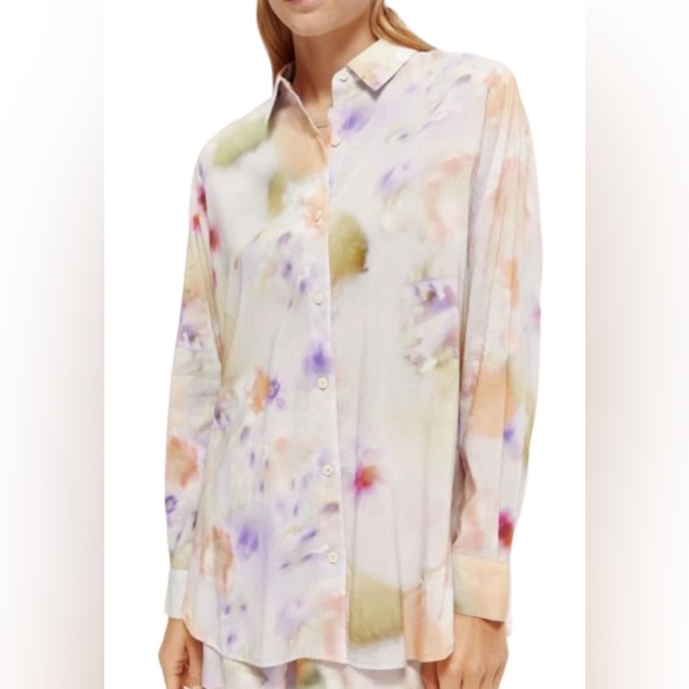 SCOTCH & SODA Motion Print Oversized Shirt NWT Size 40 (10)US Large - Picture 4 of 16